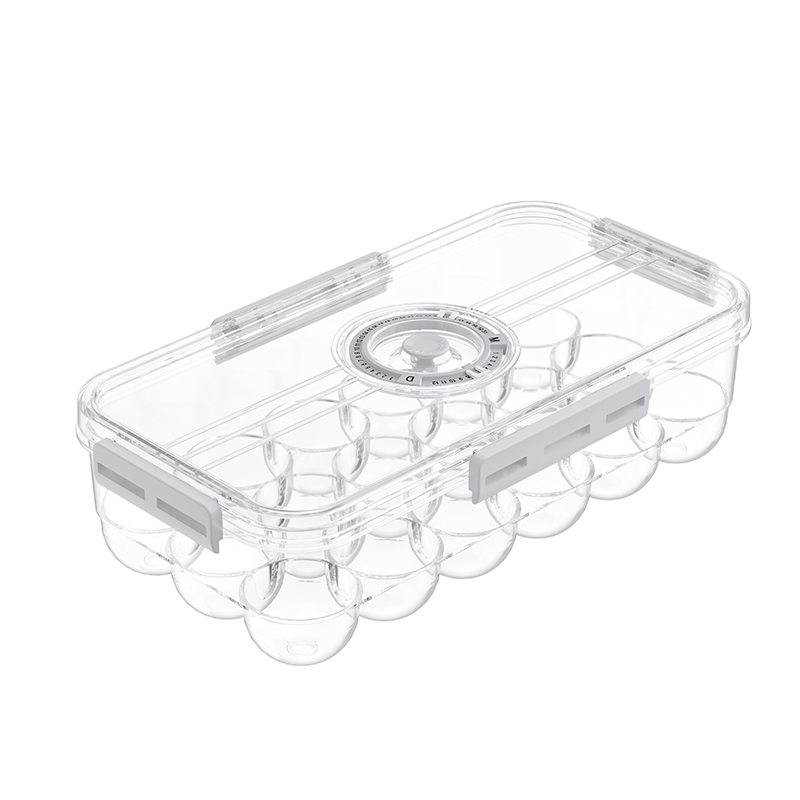 Stapelbarer 18 Zähl Eierspeicher mit Time Tracker Deckel 