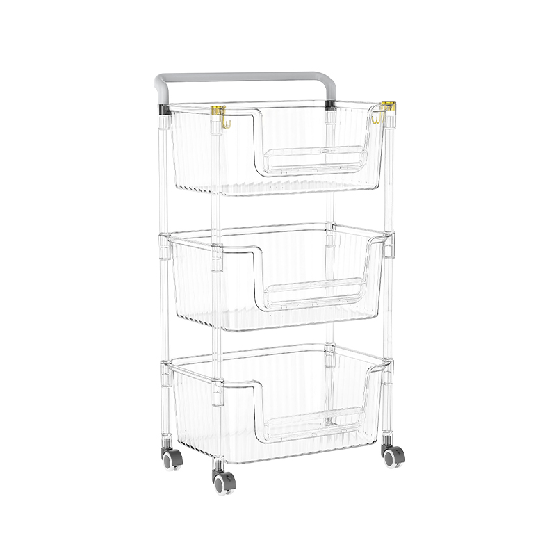 Einstellbarer klarer 3 -stufiger Speicherwagen Organizer mit Rädern